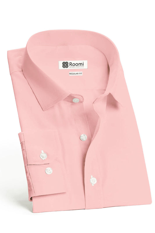 PASTEL PINK STRETCH SOLID SHIRT
